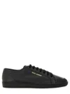 Saint Laurent Leather Sneakers With Almond Toe And Perforated Style