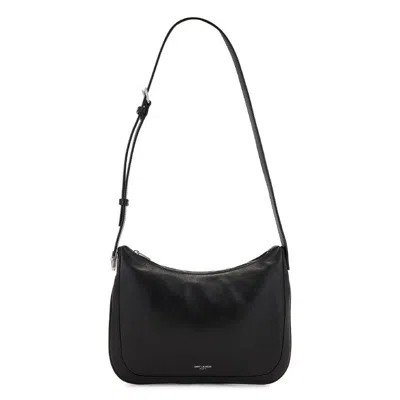 Saint Laurent Smooth Leather Hobo Bag In Black