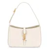 Saint Laurent Le 5 A 7 Mini Ysl Shoulder Bag In Smooth Leather In White