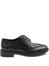 Saint Laurent Smooth Leather Linen Derbies Shoes In Black