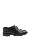 Saint Laurent Smooth Leather Linen Derbies Shoes In Black