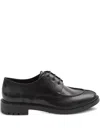 Saint Laurent Smooth Leather Linen Derbies Shoes In Black