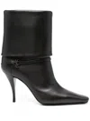 Saint Laurent Niki Smooth Leather Ankle Boots Shoes In Black