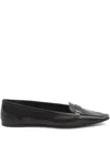 Saint Laurent Poppy Leather Ballet Flats In Black