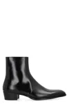 Saint Laurent Ankle Boots With Block Heel And Pointed Toe In Black
