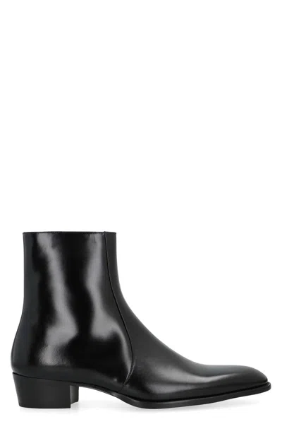 SAINT LAURENT SAINT LAURENT SMOOTH LEATHER ROMAN BOOTS