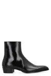 Saint Laurent Smooth Leather Roman Boots In Black