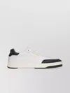 Saint Laurent Smooth Leather Sneakers Contrast Panel In White