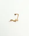 Saint Laurent Snake And Faux-pearl Single Ear Cuff In Gold