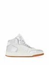 Saint Laurent Leather Perforated High-top Sneakers In White