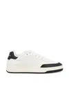 Saint Laurent Smooth Leather Sneakers Contrast Panel In White