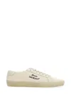Saint Laurent Women Court Classic Logo Sneakers In Beige