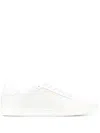 Saint Laurent Sl10 Panelled Leather Sneakers In White