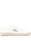Saint Laurent Logo Print Low Top Sneakers In Cream+cream