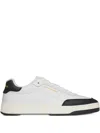 Saint Laurent Smooth Leather Sneakers Contrast Panel In White