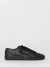 Saint Laurent Leather Sneakers With Almond Toe And Perforated Style In Black