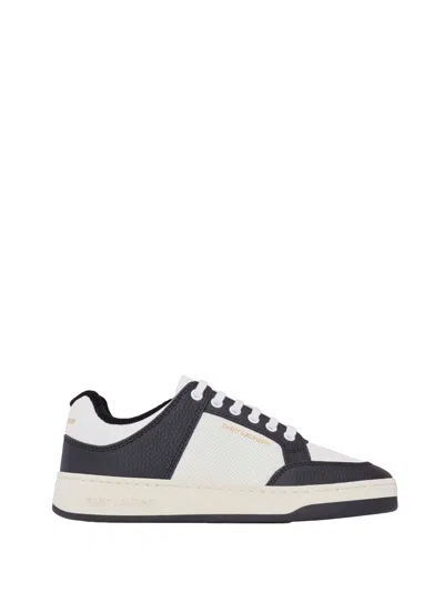 Saint Laurent 20mm Sl61 Leather Low Top Trainers In Black