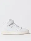 Saint Laurent Lax Sneakers In Washed-out Effect Leather In Weiss
