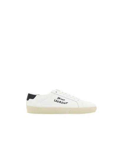Saint Laurent Low-top Sneakers With Round Toe And Contrast Heel In Multicolor