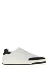 Saint Laurent Smooth Leather Sneakers Contrast Panel In White
