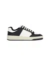 Saint Laurent Low-top Leather Sneakers Featuring Contrast Panels In Black