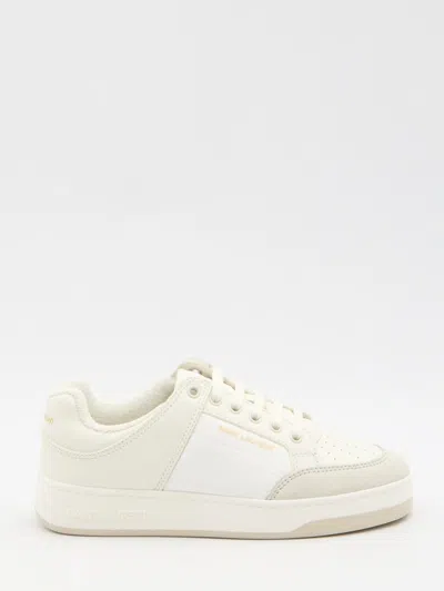 Saint Laurent Sneakers In Blanc Optic+coffe White