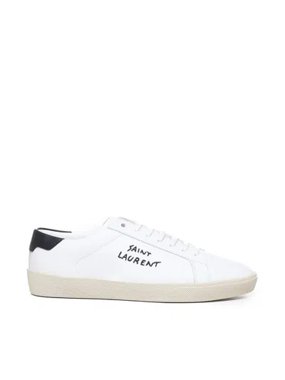 Saint Laurent Sneakers With Embroidery In White