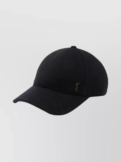 Saint Laurent Soft Felt Baseball Cap With Curved Brim