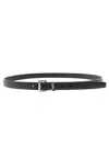 Saint Laurent Cassandre Belt With Silver-colored Buckle In Leather Man In Black