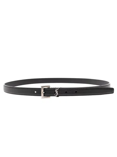 SAINT LAURENT SAINT LAURENT SOFT LEATHER BELT WITH METAL BUCKLE MAN YSL