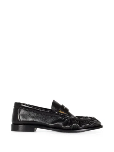 Saint Laurent Soft Leather Shiny Loafers Le Loafer In Black