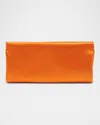 Saint Laurent Soft Ysl Clutch Bag In Satin In Orange