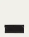 Saint Laurent Soft Ysl Clutch Bag In Satin In Black