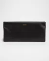 Saint Laurent Soft Ysl Clutch Bag In Satin In Black