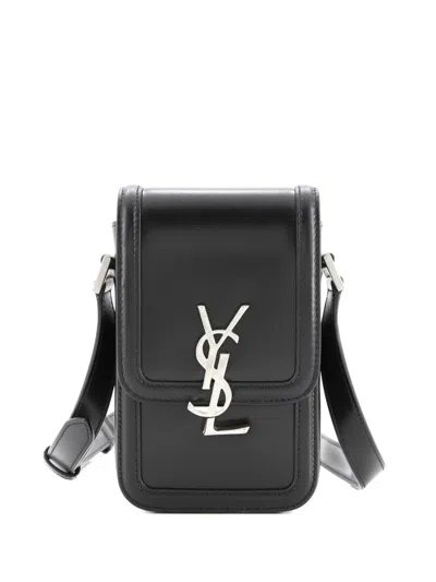 Pre-owned Saint Laurent Solferino Bag Leather Mini Crossbody Bag In Black