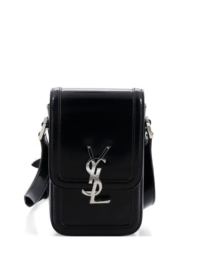 Pre-owned Saint Laurent Solferino Bag Leather Mini Crossbody Bag In Black