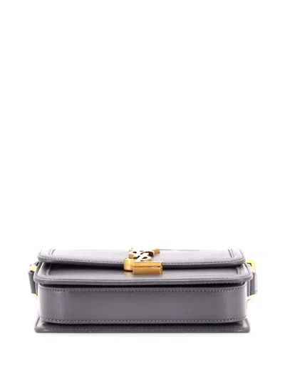 Pre-owned Saint Laurent Solferino Bag Leather Small Crossbody Bag In Grey