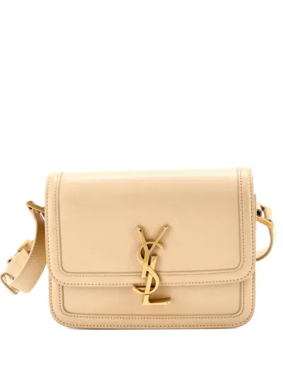 Pre-owned Saint Laurent Solferino Bag Leather Small Crossbody Bag In Neutral