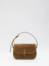 Saint Laurent Leather Box Bag With Cassandre Closure. In Brown