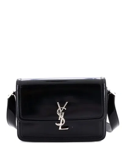 Pre-owned Saint Laurent Solferino Bag Patent Medium Shoulder Bag In Black