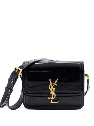 Pre-owned Saint Laurent Solferino Bag Patent Small Crossbody Bag In Black