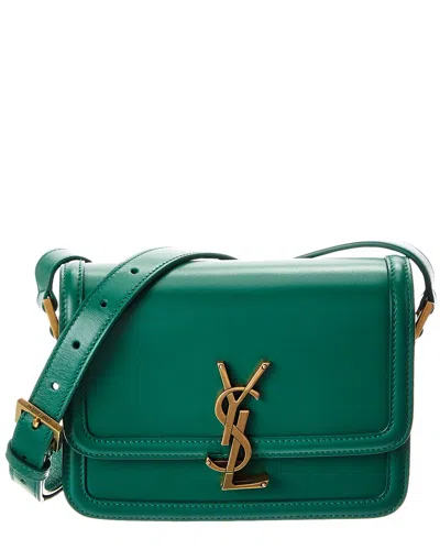 Saint Laurent Solferino Box Small Leather Satchel In Green