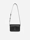 Saint Laurent Solferino Logo Plaque Medium Shoulder Bag In Black