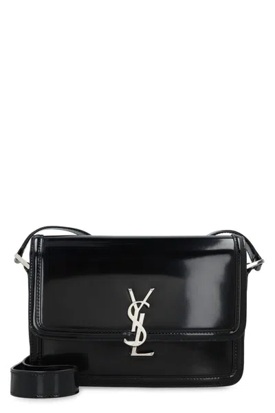 Saint Laurent Solferino Leather Messenger Bag In Black