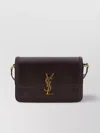 Saint Laurent Black Messenger Bag With Cassandre Detail In Smooth Leather In Black