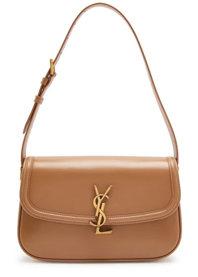 Saint Laurent Solferino Leather Shoulder Bag In Sand