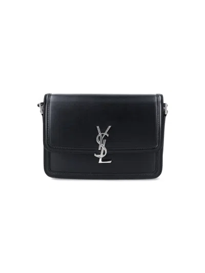 Saint Laurent "solferino" Logo Crossbody Bag In Black  