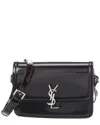 Saint Laurent Solferino Medium Leather Shoulder Bag In Black