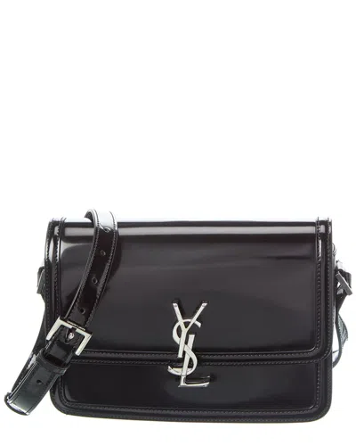 Saint Laurent Solferino Medium Leather Shoulder Bag In Black