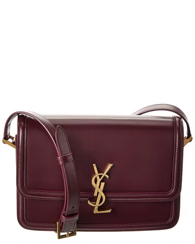 Saint Laurent Solferino Medium Leather Shoulder Bag In Red